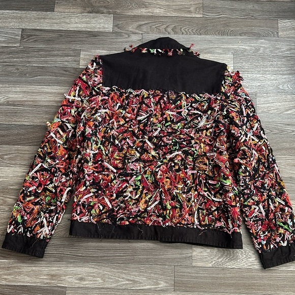 Vintage Sandy Starkman Colorful Textured Cotton Open Front Jacket - Medium - Picture 7 of 10